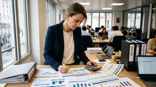 Responsable RH analysant des données chiffrées de recrutement et des indicateurs de performance sur son bureau